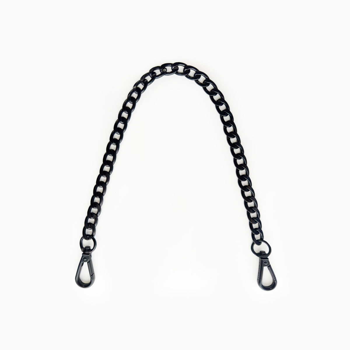 Canvelle Chain Shoulder Strap in matte black with black swivel clasps.