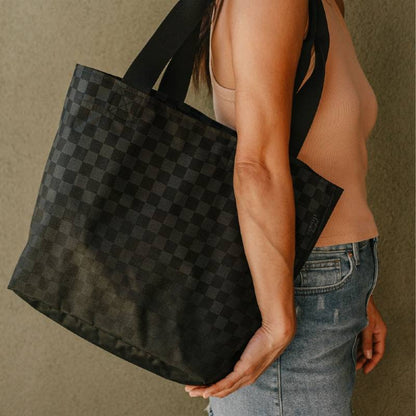 Carryall Tote - Black Checkered