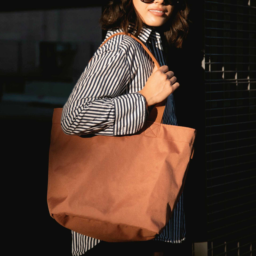 Tote Bag for Women - Terracotta - Shoulder Bag - Canvas Carryall - Machine Washable