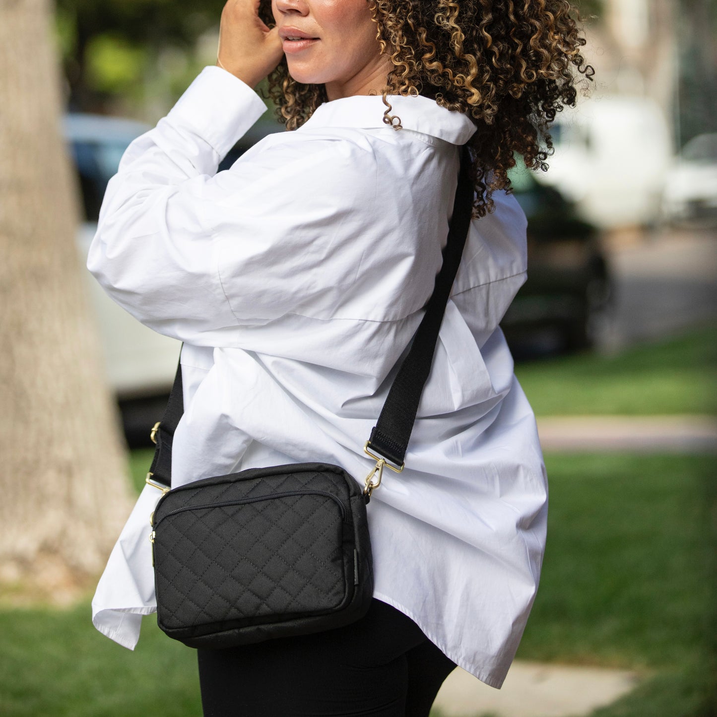 Crossbody Bag - Quilted Black