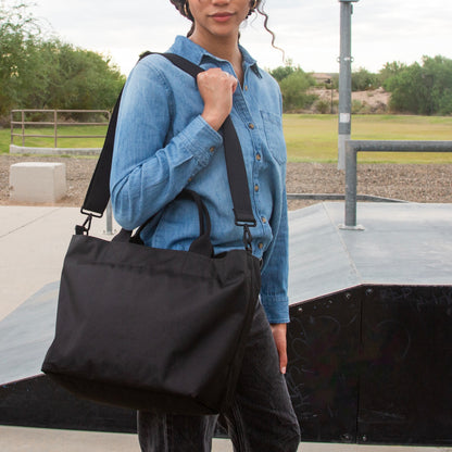 Crossbody Tote - Black + Black Hardware