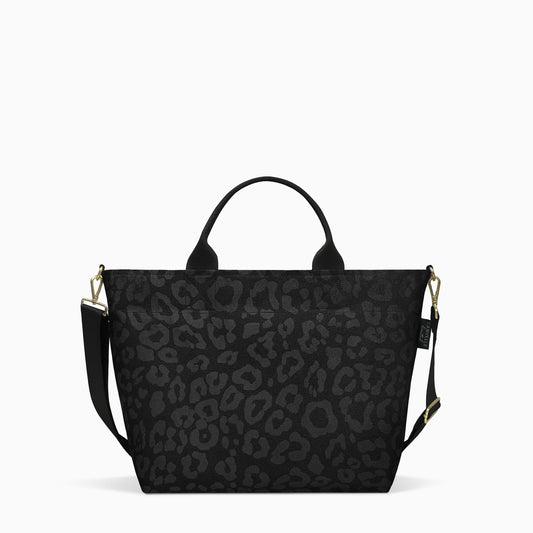 Crossbody Tote - Black Leopard