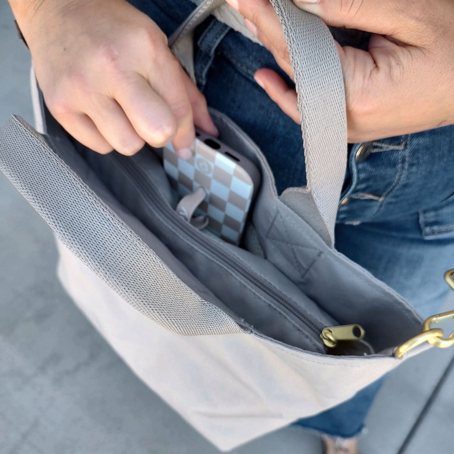 Crossbody Tote - Grey