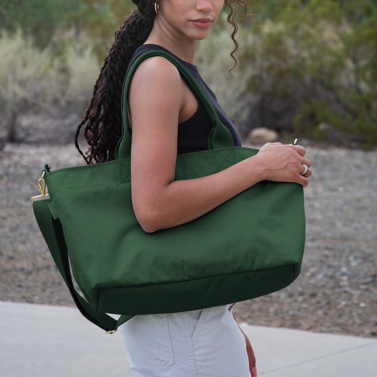 Crossbody Tote - Hunter Green