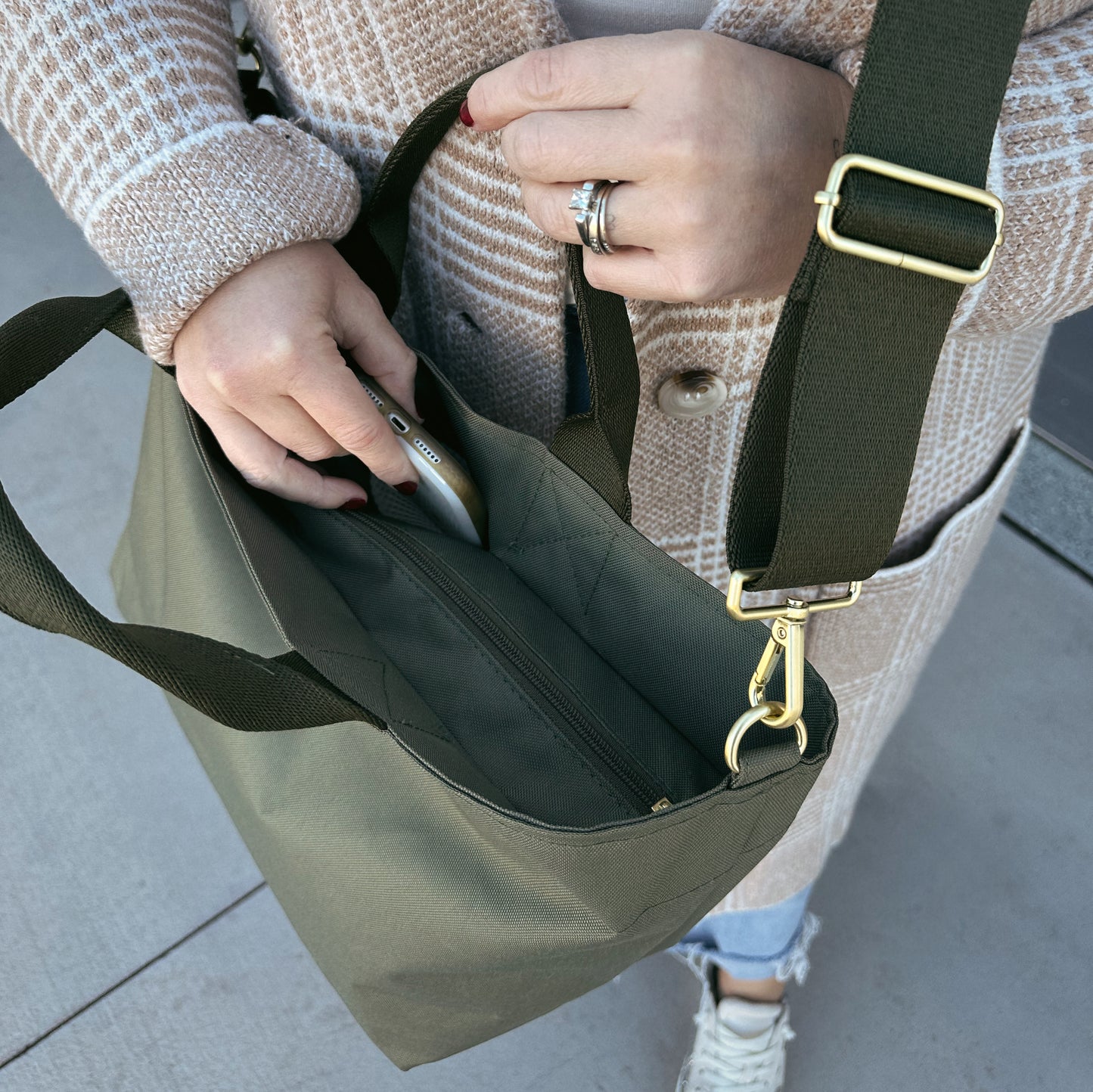 Crossbody Tote - Olive