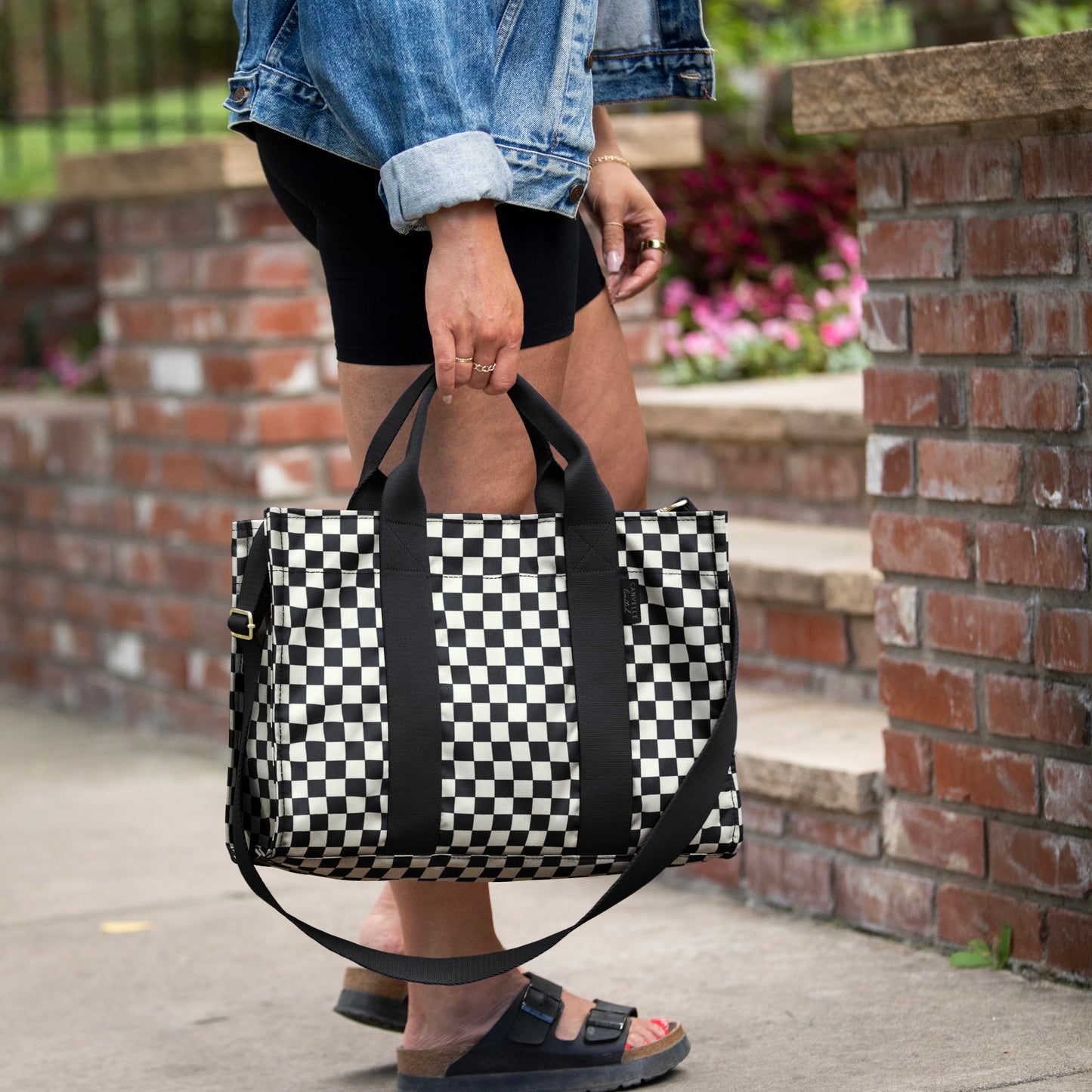 Everyday Tote - Black + White Checkered