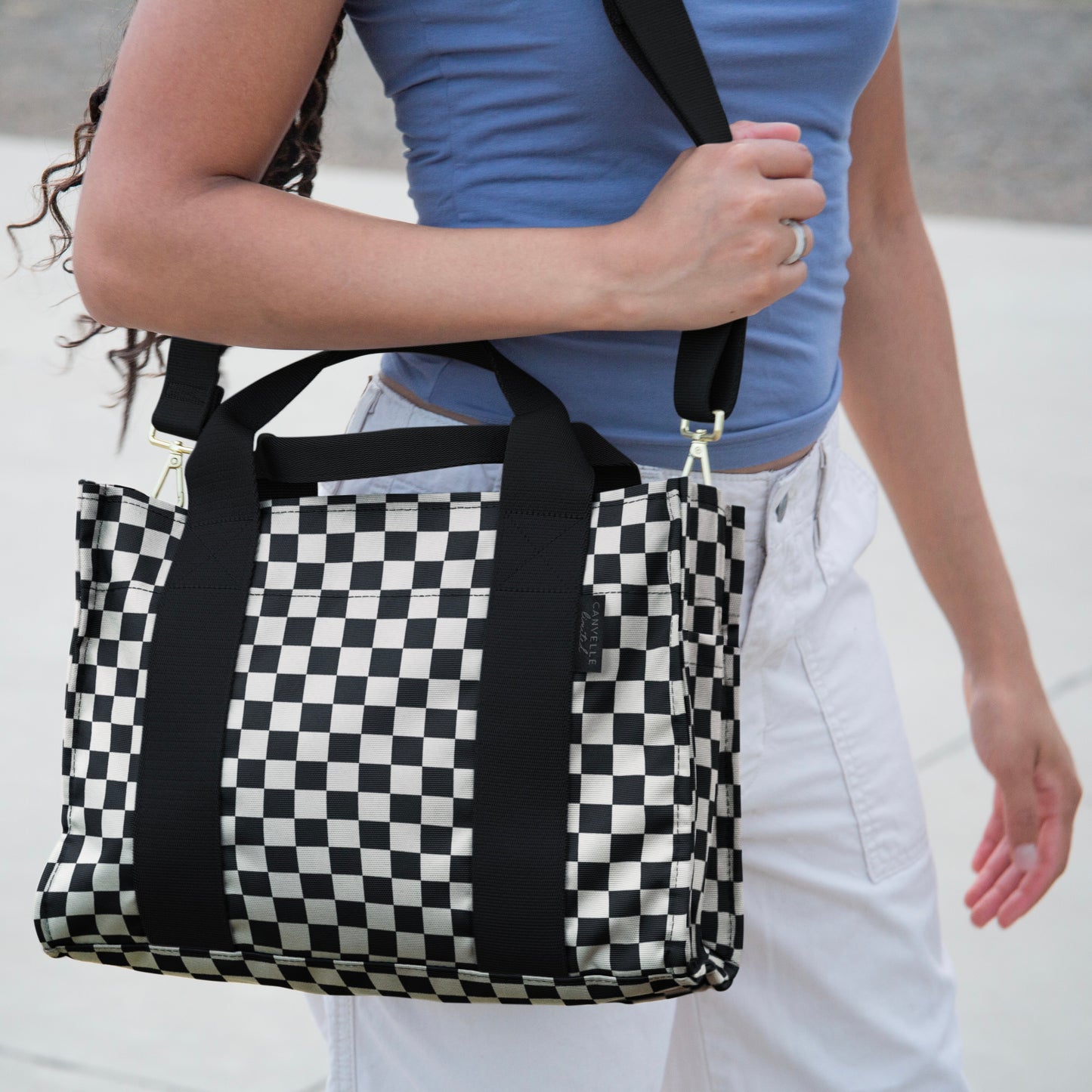 Everyday Tote - Black + White Checkered