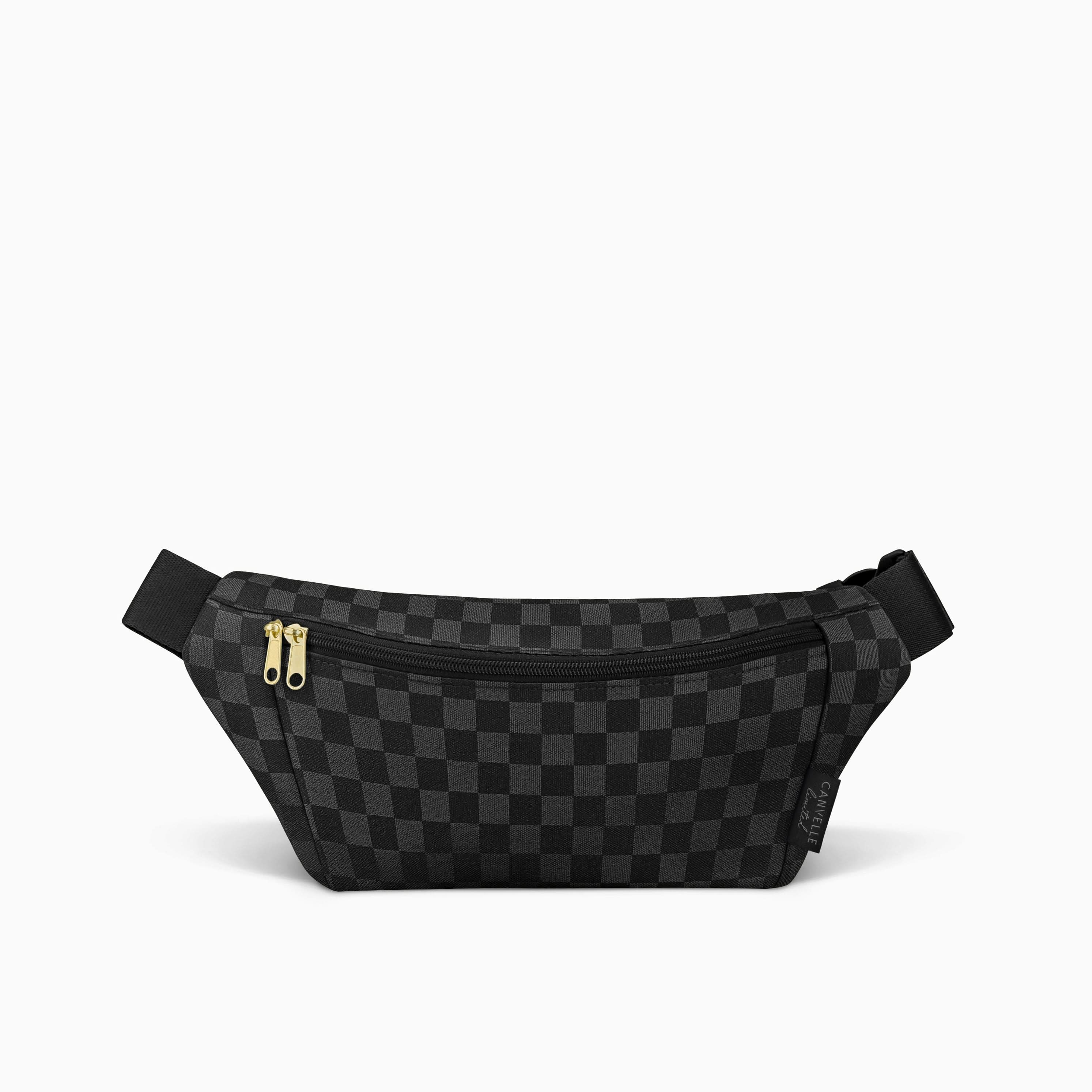 black checkered Fanny Pack Machine Washable Canvelle