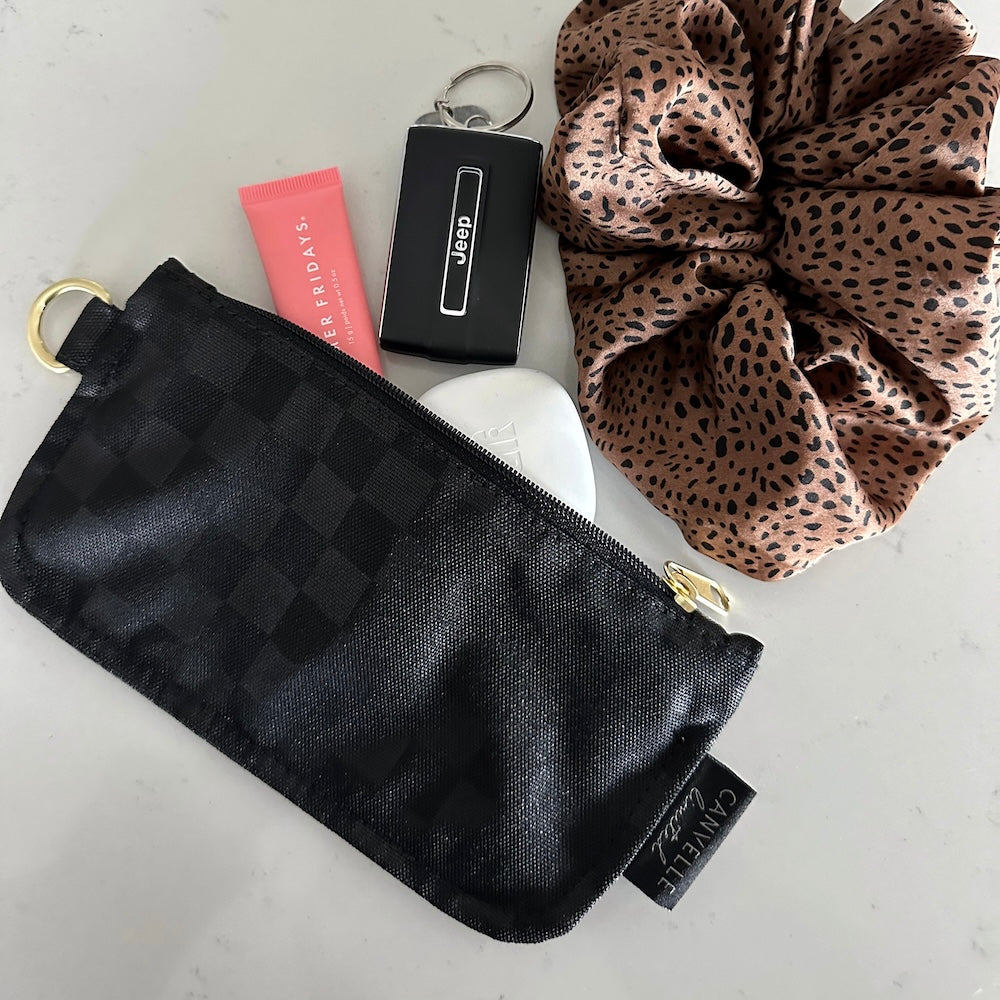 Flat Pouch - Black Checkered