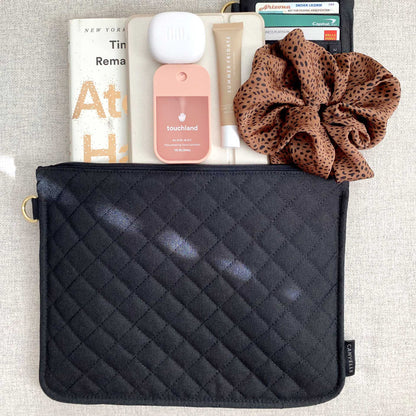 Flat Pouch - Quilted Black