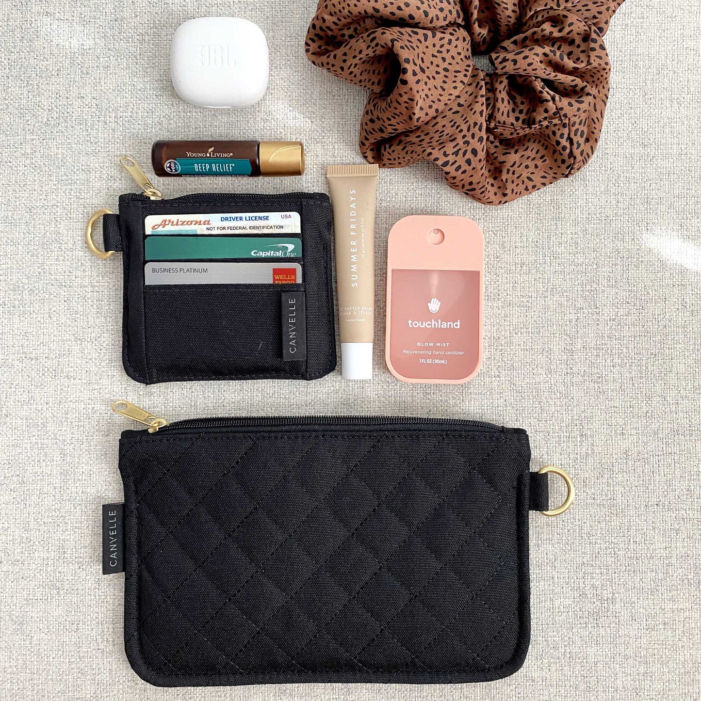 Flat Pouch - Quilted Black