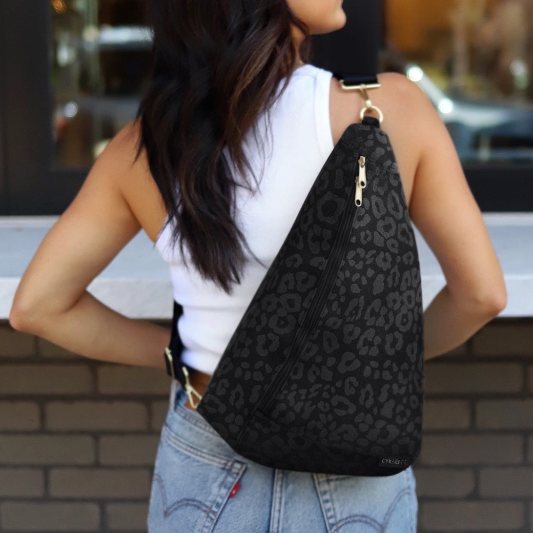 Sling Bag - Black Leopard