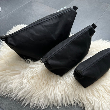 Toiletry Pouch - Black + Black Hardware