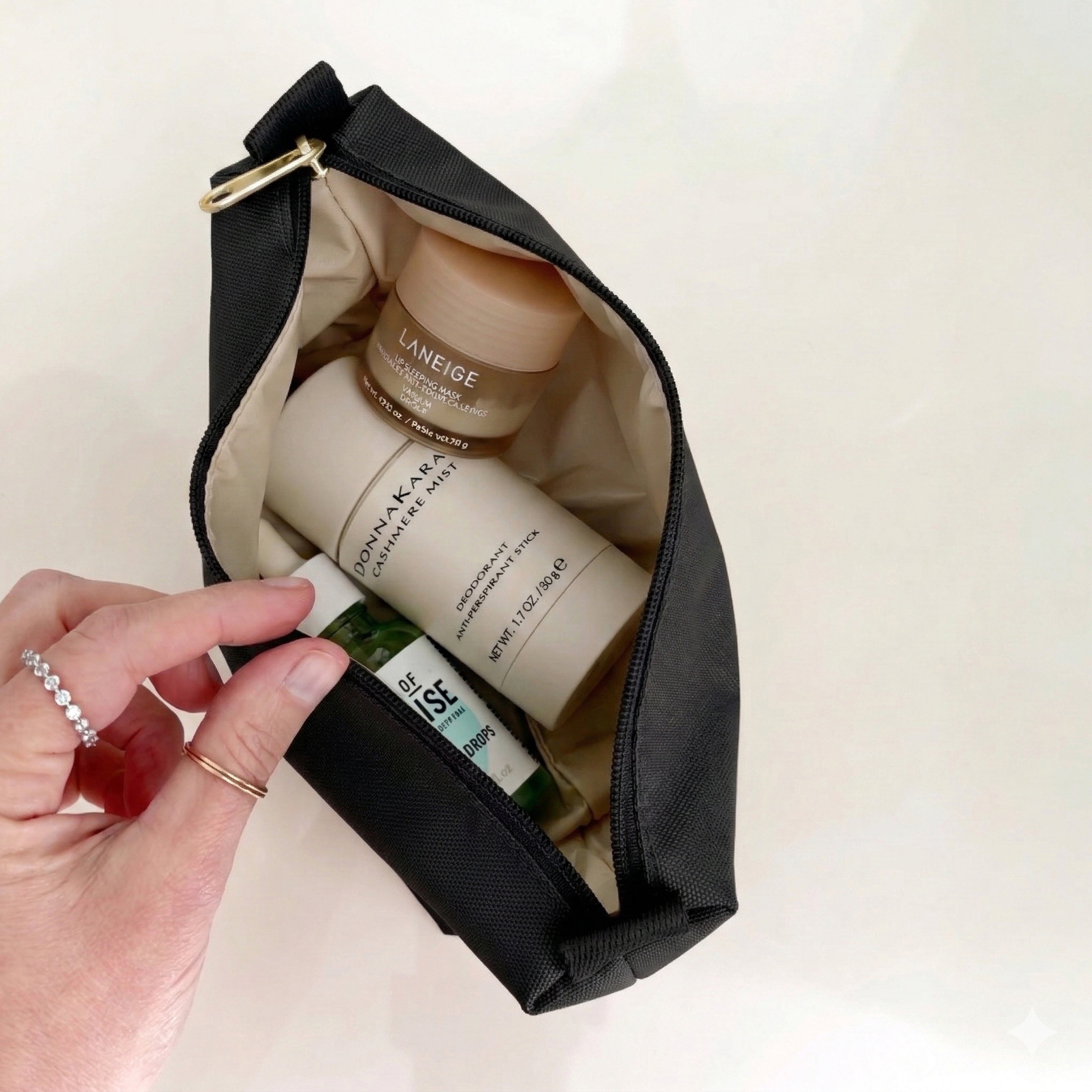 Machine Washable Makeup Pouch - Small Travel Cosmetic Bag for Women