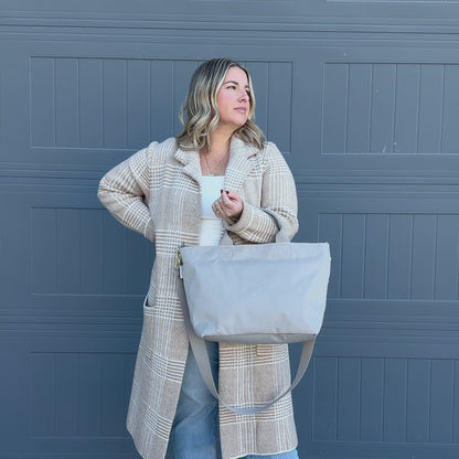 Crossbody Tote - Black + White Checkered