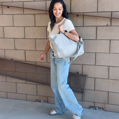 Crossbody Tote - Black + White Checkered