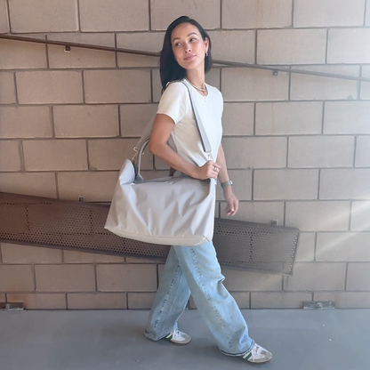 Crossbody Tote - Black + White Checkered